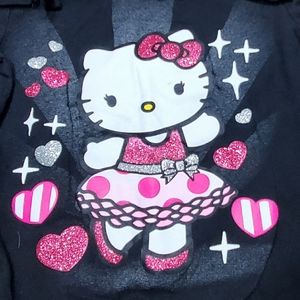 🚨5/$25🚨 4T Girls Hello Kitty Ruffle Shoulder Top